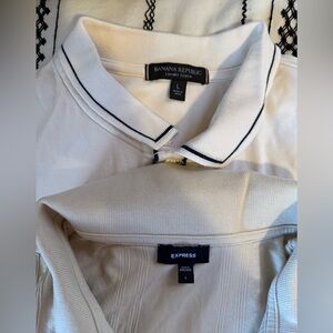 2 Men Shirts - Banana Republic and Express Polo Shirts, size L